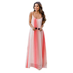 Women's Sexy Gradient Chiffon Strap Beach Dress
