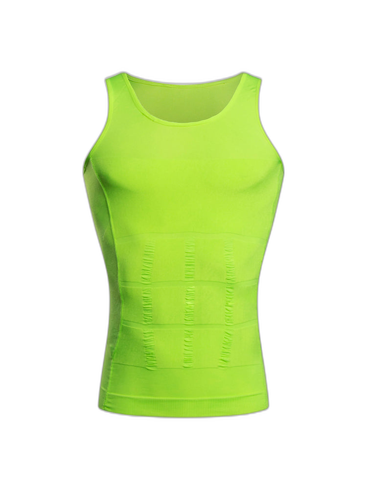 Mens Waist Body Shaper Vest T-Shirt Tank Tops