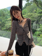 Women's Autumn Age-reducing Lapel Slim-fit Cardigan