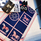 Cashmere-like Fleece Scarf Little Plaid Double-sided Color-block Versatile Shawl