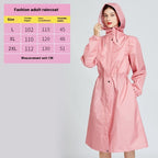 Fashion Trench Coat Raincoat Lightweight Breathable Solid Color Long Sleeve