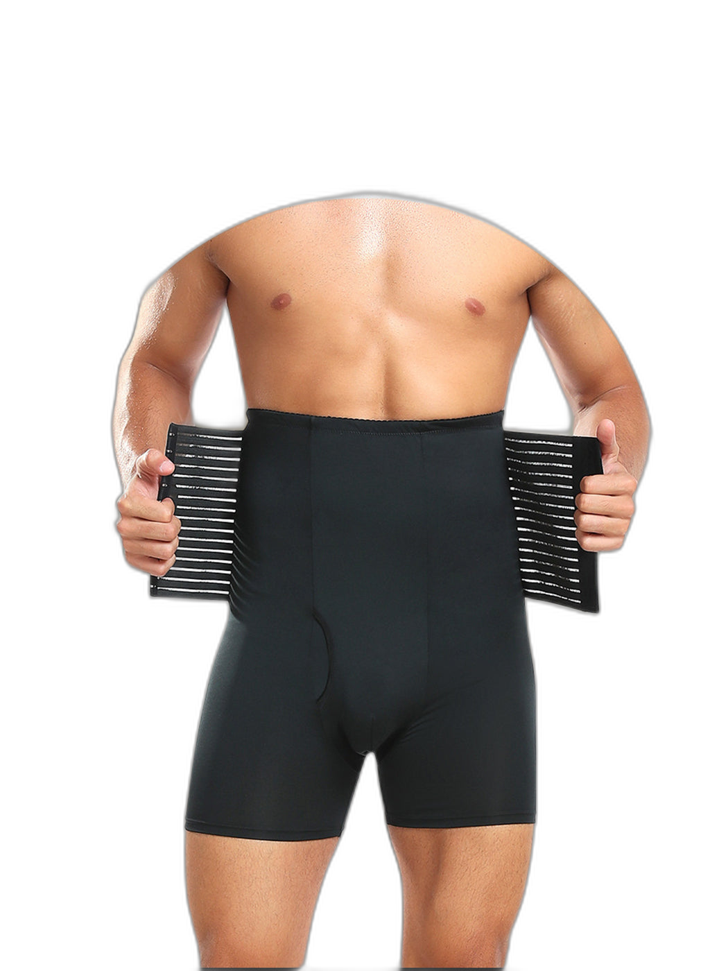 Men's Tummy Control Boxer Briefs with Open Fly