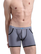 3 Pack Men's Long Leg Boxer Briefs Made of Ultra-Thin Ice Silk with Anti-Wear Elastic