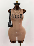 Fashionable Printed Trendy Slim-fit Sexy Waist-cinching Short Skirt Dress