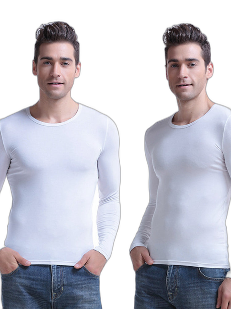 Mens Ultra Soft Low Cut V-Neck Thermal Shirt