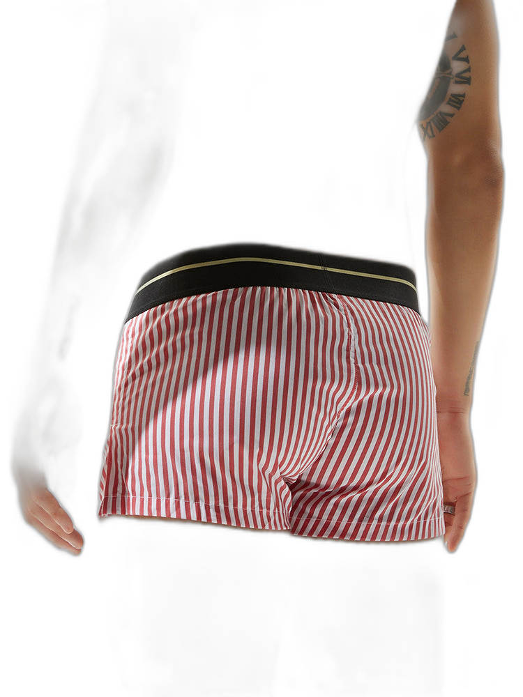Mens 100% Cotton Striped Loose Home Boxer Shorts