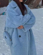 Caterpillar-style Long Coat Women's Faux Fur Jacket