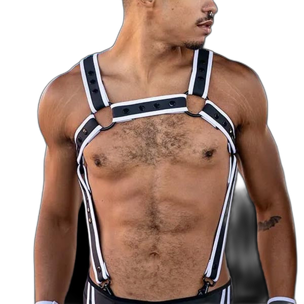 Mr.S Leather FuckGear Crossbow Harness Black/White