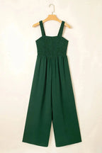 Smocked Square Neck Wide Leg Jumpsuit Women UK