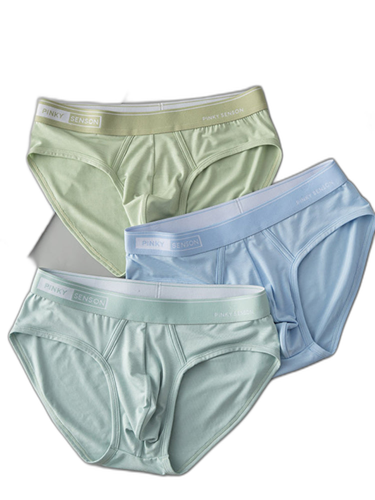 4 Pack Men's Modal Skin-Friendly Solid Color Mid-Rise Briefs