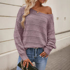 Fashionable Women's Retro Hollow-out Loose Sweater