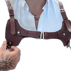 PU Leather Light Brown Chest Harness