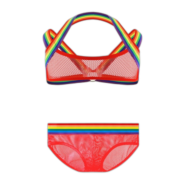 Gay Pride Mesh Harness + Underwear Outfit