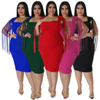 Sexy Tassel Sleeveless Elegant Figure-hugging Dress