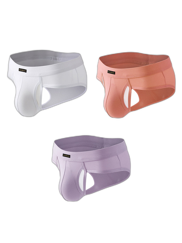3 Pack Men's Seamless Comfort Sporty Cut Stretch Fit Briefs