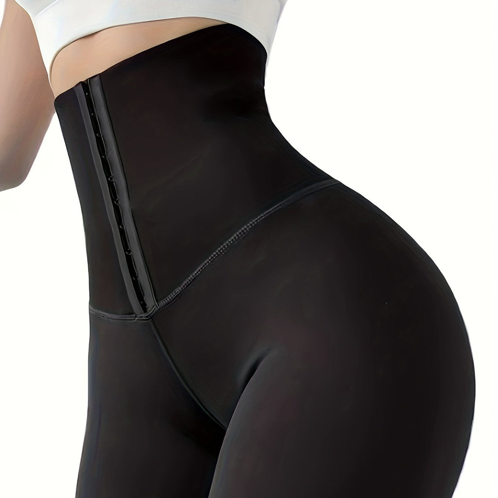 High-Waist Tummy Control Leggings - Butt Lifting Skinny Jeans for Women | Double-Breasted Button Closure