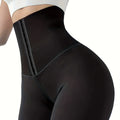 High-Waist Tummy Control Leggings - Butt Lifting Skinny Jeans for Women | Double-Breasted Button Closure