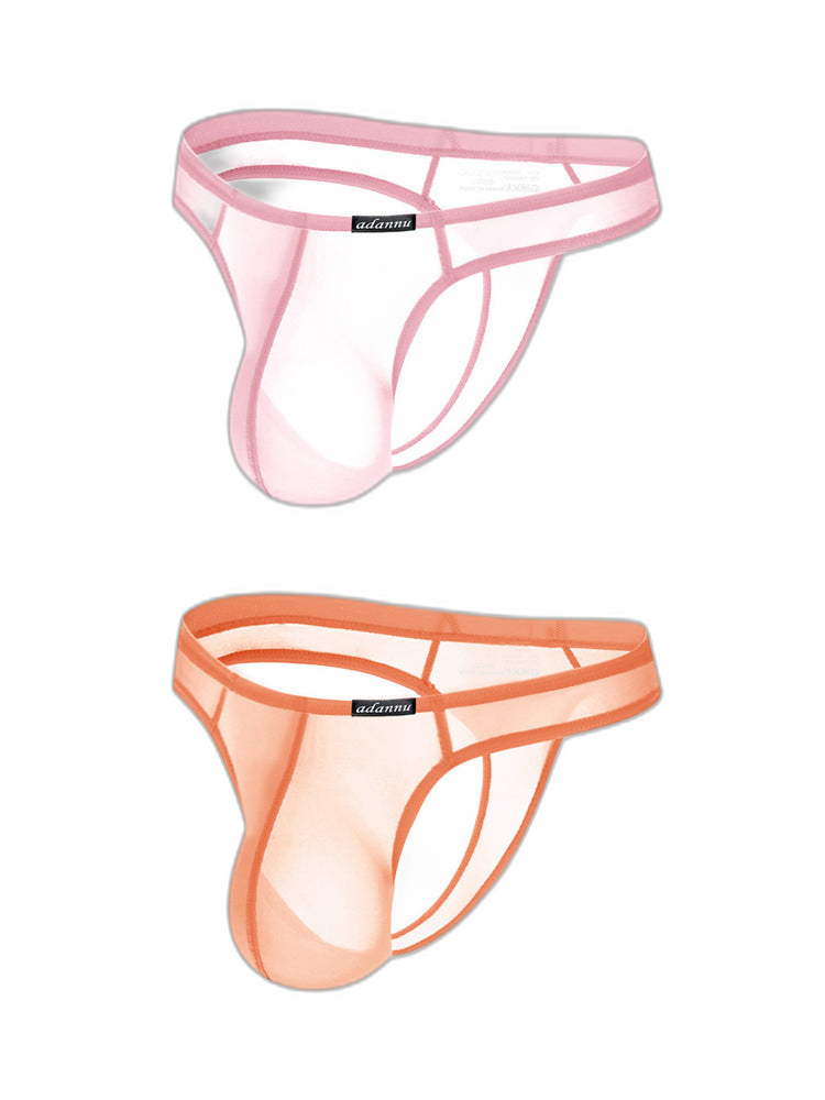 2 Pack Men's Sexy Semi-Transparent Thong