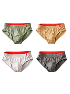 4 Pack Men's Solid Color Cotton Low-Rise Seamless Comfort Briefs