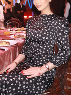 Floral Long Sleeve Open Back Maxi Dress