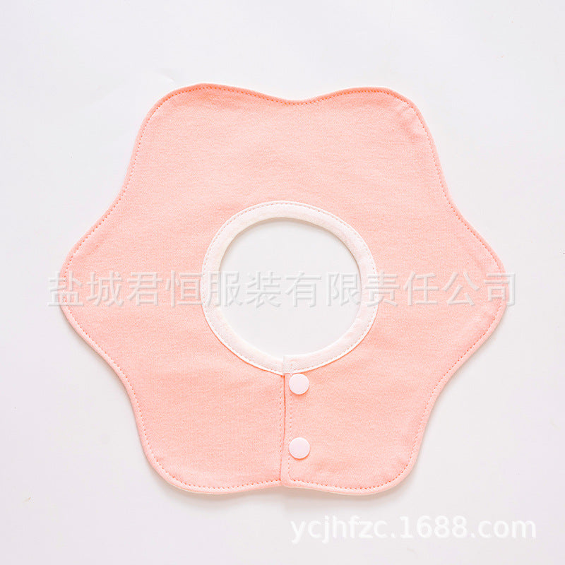 Pure Cotton 360° Rotatable Baby Bib - Petal-Shaped Drool Bib