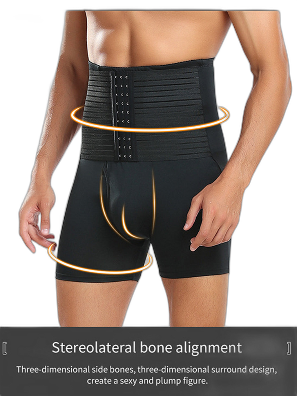 Men's Tummy Control Boxer Briefs with Open Fly
