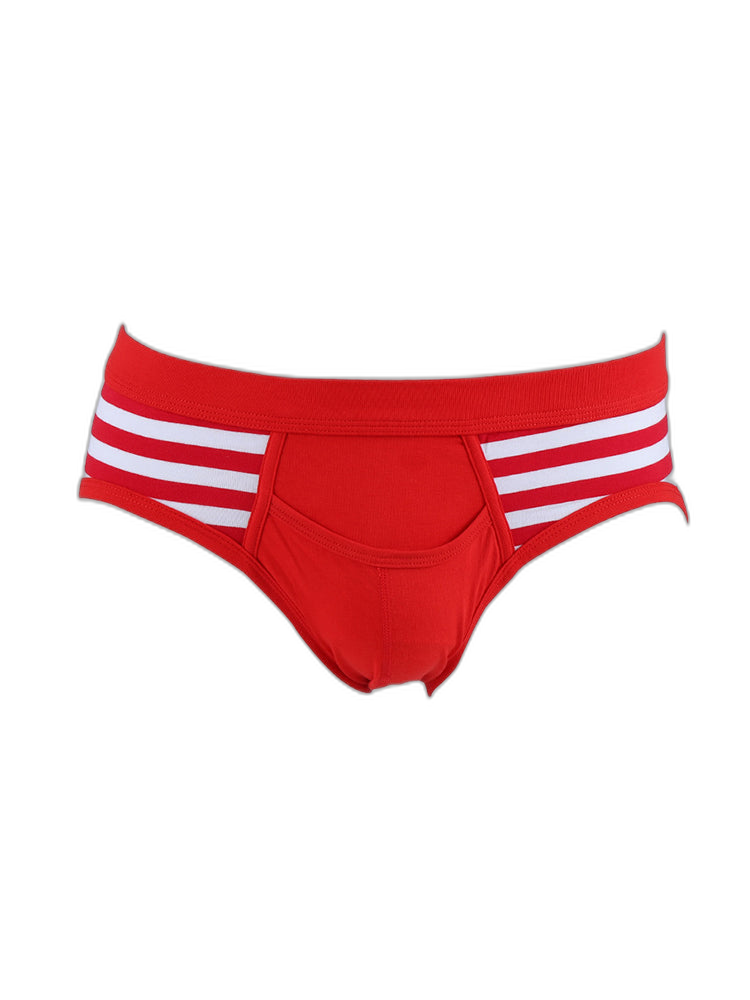 3 Pack Men's Mid-Rise Cotton Striped Briefs