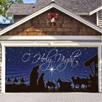 Christmas Background Hanging Cloth Garage Door Patch Holiday Party