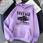 Retro-style Hoodie For Girls Women's Casual Patterned Printed Sweatshirt