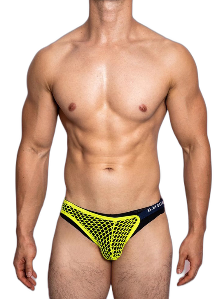 2 Pack Men's Low Waist Sexy Mesh Breathable Sports Transparent Briefs