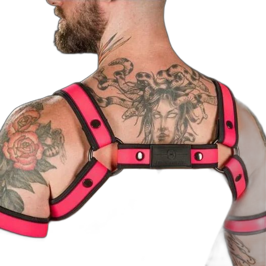 Mr S Leather Neoprene Bulldog Harness | Pink