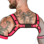 Mr S Leather Neoprene Bulldog Harness | Pink