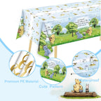 B4b3e 3Pcs Blue Winnie Tablecloth – 54x108in Baby Shower & Birthday Decor