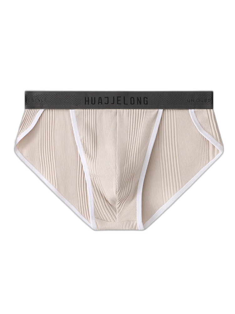 4 Pack Men's Solid Color Cotton Breathable Trendy Briefs
