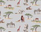 Safari Animals Watercolour Wallpaper - Children's Bedroom & Nursery