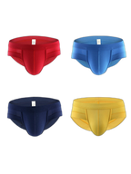 4 Pack Men's Solid Breathable Anti-Pinch Briefs