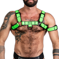 ruff GEAR Bold Leather Bulldog Harness Neon Green