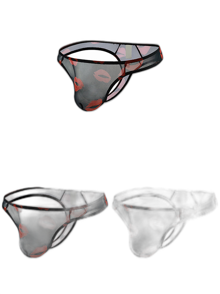 3 Pack Sexy Print Low-rise Thongs for Men