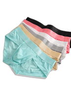 3 Pack Men's Cooling Silktech Briefs - U-Pouch Design & Checkered Antibacterial Lining