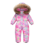 New-style Winter Down Jacket Thickened Children's One-piece Ski Suit