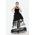 Dark in Love Serilda Velvet Lace Corset Top in Wine Red