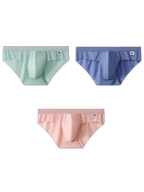 3 Pack Men's Ultra-Thin Breathable Ribbed Ice Silk Briefs