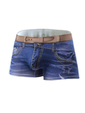 2 Pack Men's Denim Printed Cotton Boxer Briefs