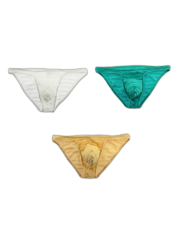 3-pack Men's Low-rise Sexy Mesh Lace Briefs