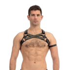 Prowler RED Leather Cross Harness Black Green Small Medium