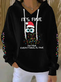 New Christmas Cat-Print Women's Hoodie
