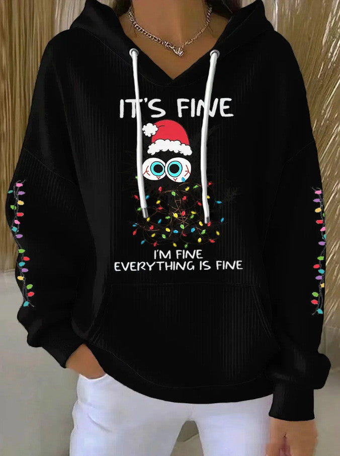 New Christmas Cat-Print Women's Hoodie