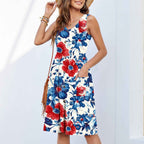 Female Versatile Sleeveless Printed Dress Spring And Summer
