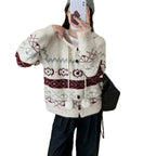 Idle Style Brocade Sweater Plus Size Women's Coat