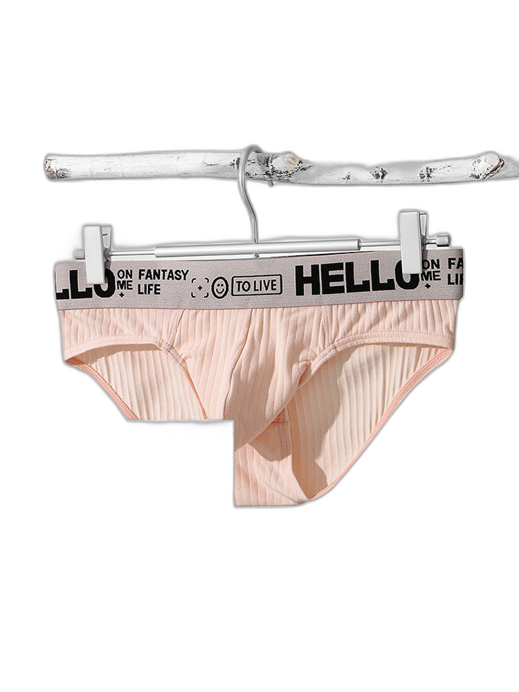 Men's Cotton Ribbed Breathable Briefs with 3D Pouch